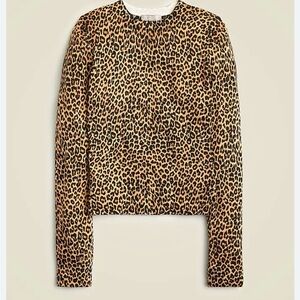 NWT J. Crew Carolyn Leopard Print 100% merino wool Sweater L sold out online